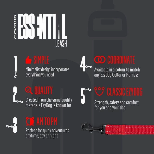 EzyDog Essential Dog Lead Red ($)($)
