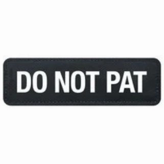 EzyDog Side Patch Label Do Not Pat for Saddle Bags, Convert and Express Harness Large ($)($)