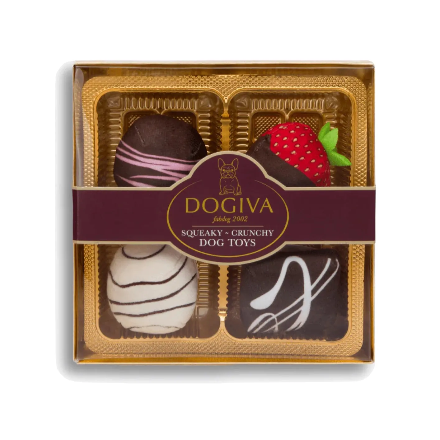 FabDog Dogiva Box of Chocolates - 4 toy gift box