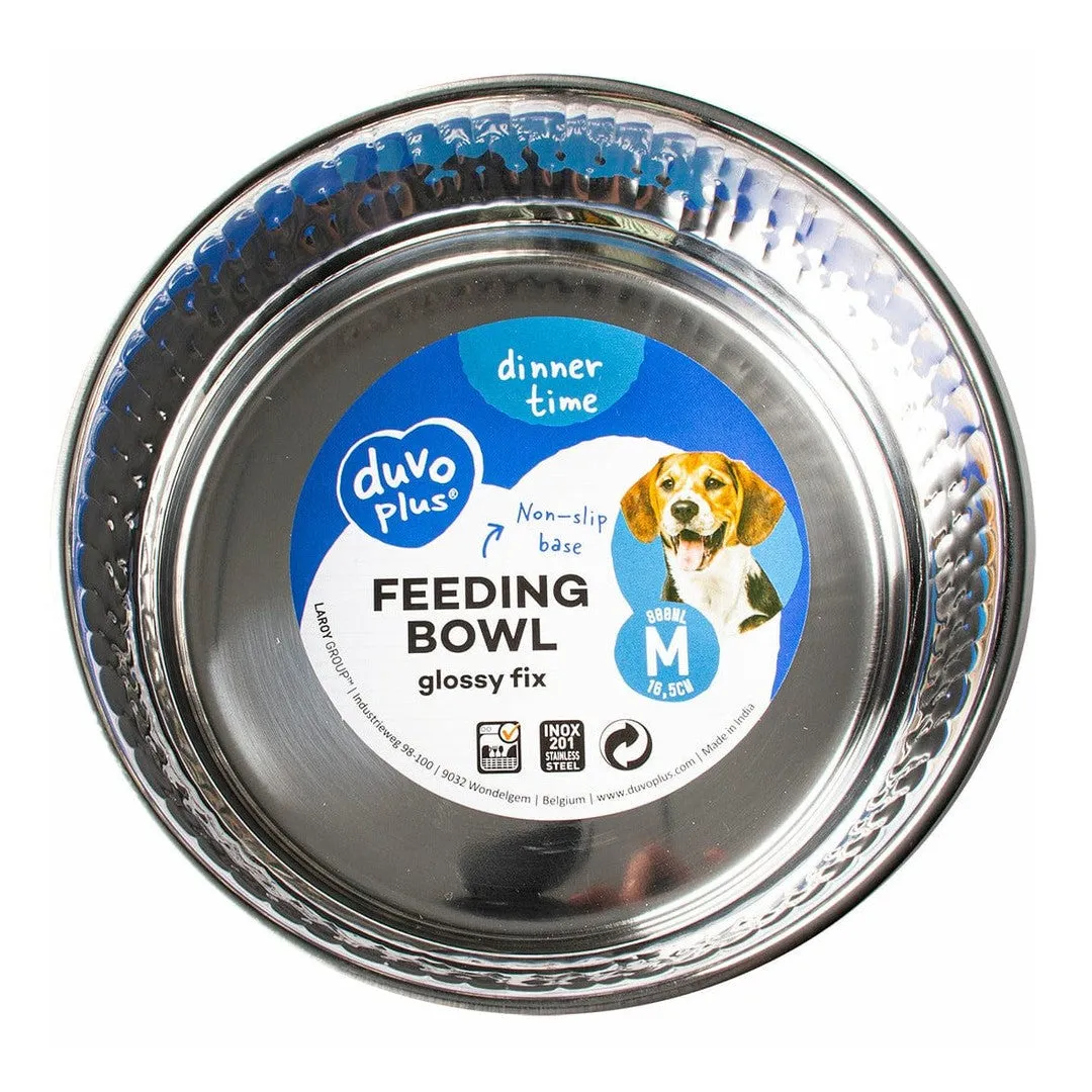FEEDING BOWL GLOSSY FIX M - 16,5x16,5x5,7cm black