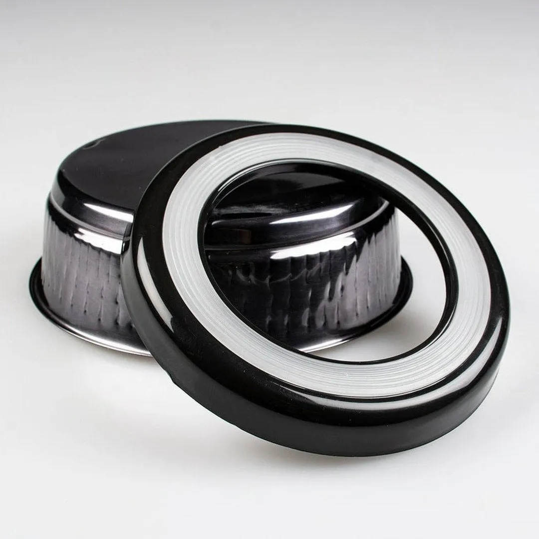 FEEDING BOWL GLOSSY FIX M - 16,5x16,5x5,7cm black