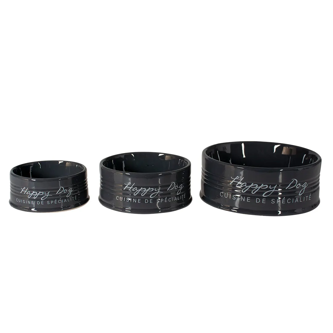 Feeding Bowl Stone Happy Dog 300ml - 10,5 anthracite