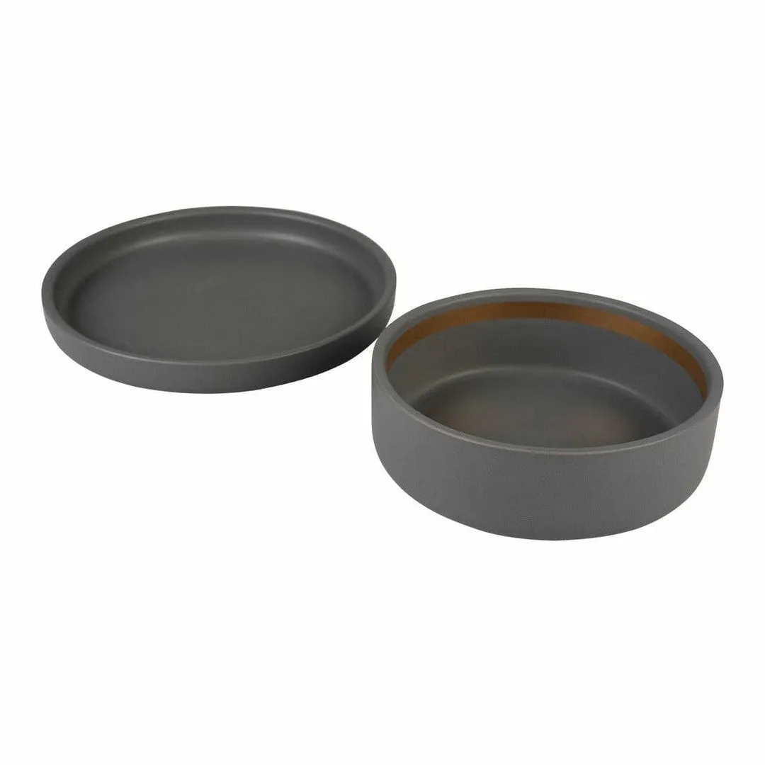 Feeding bowl Stone hush 350ml - 12,7x12,7x4,5cm grey