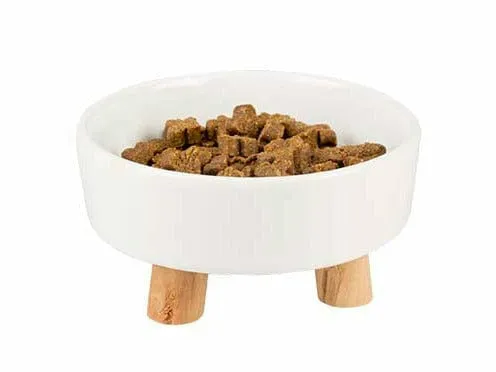 Feeding bowl Stone UP timber 200ml - 11,5x11,5x6cm white