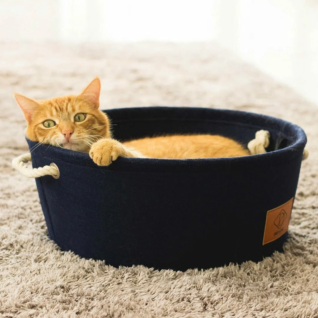 FELT BARREL L - 44x44x19cm blue