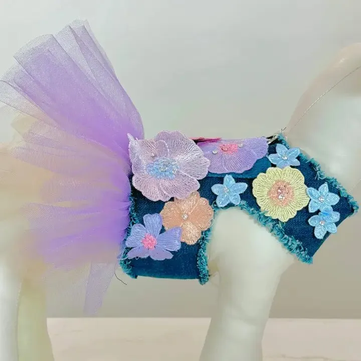 Flower Girl Denim Dress