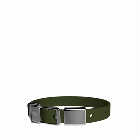 frank green Khaki Dog Collar and Tag Medium