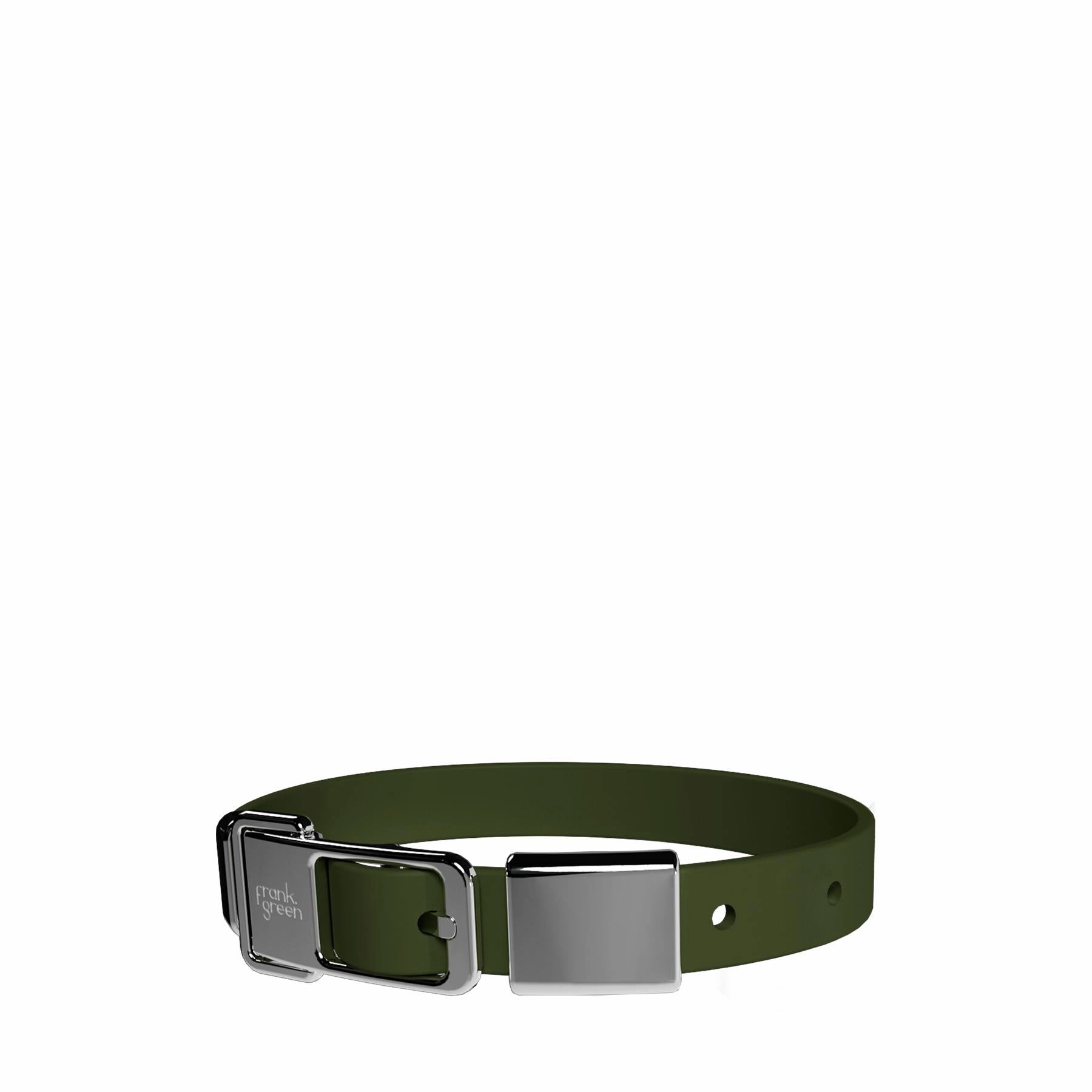 frank green Khaki Dog Collar and Tag Medium