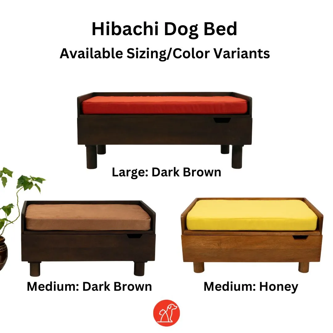 FurryLiving Hibachi Honey Bed with Storage for Dogs (Honey/Brown Cushion)