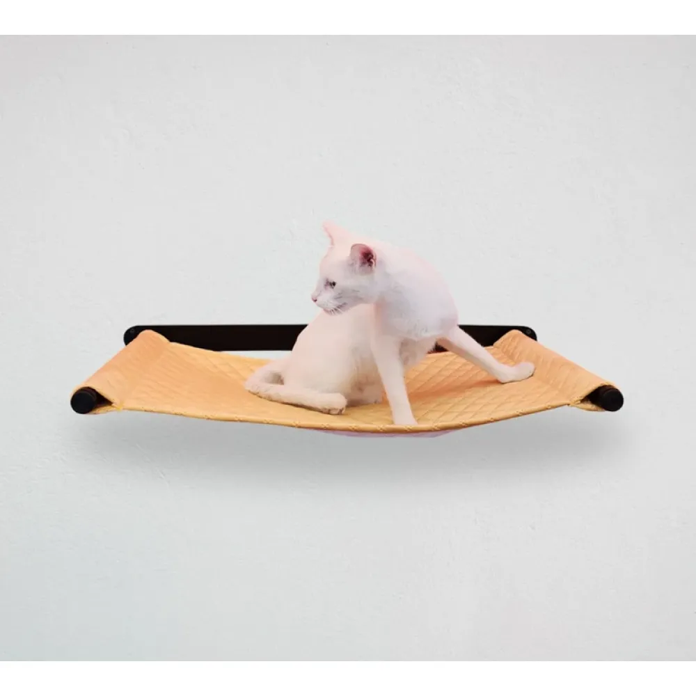 FurryLiving Kiki Wall Mounted Perch for Cats (Black/Yellow)