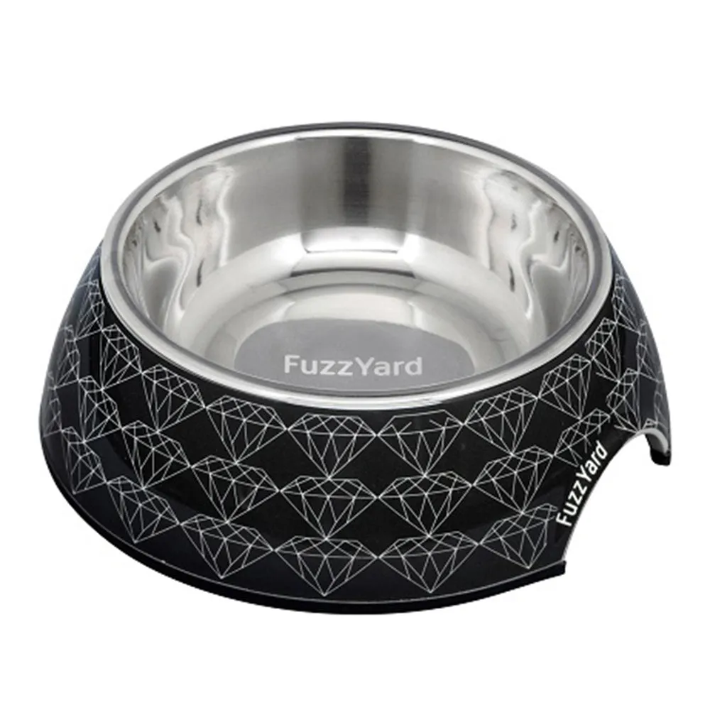 Fuzzyard Dog Bowl Melamine Black Diamond L