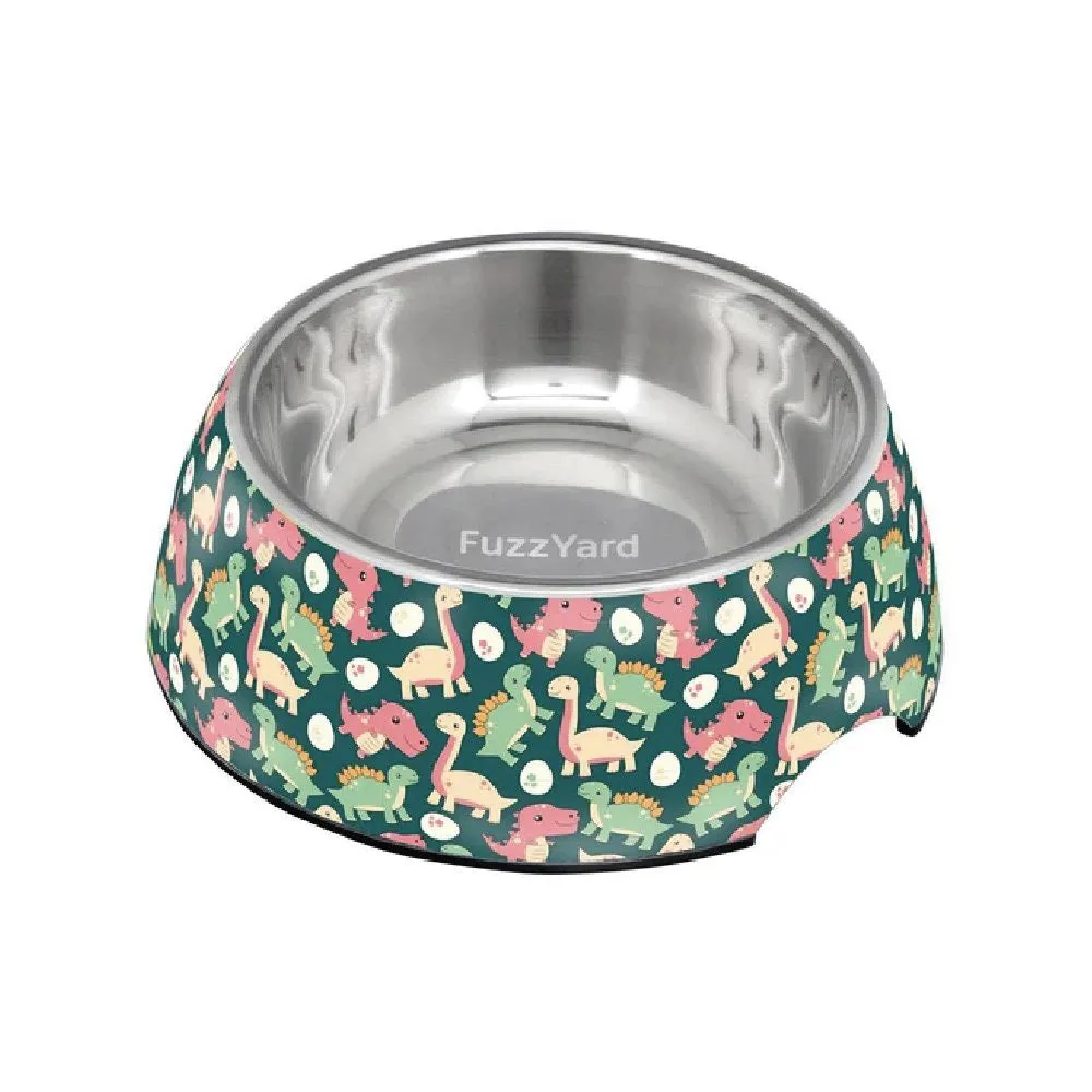 Fuzzyard Dog Bowl Melamine Dinosaur Land S