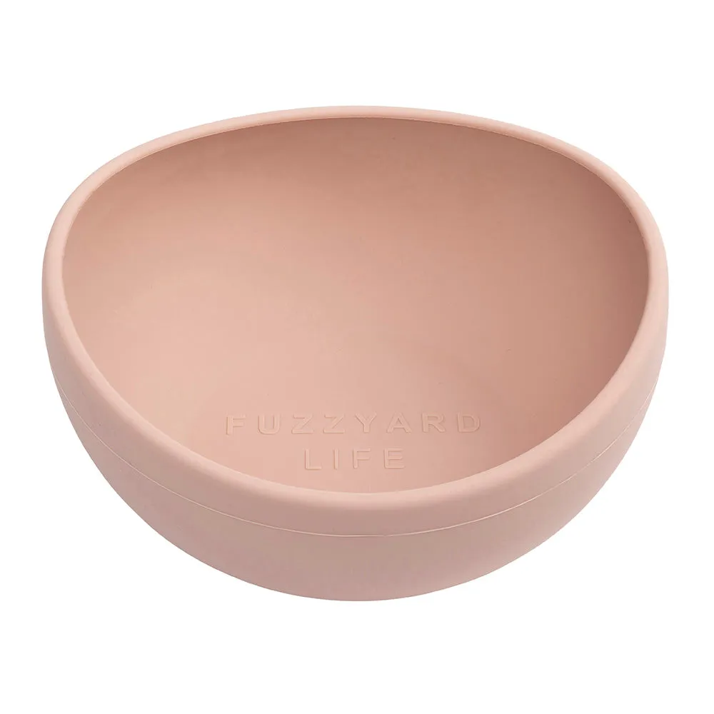 FuzzYard Dog Bowl Silicone Soft Blush L
