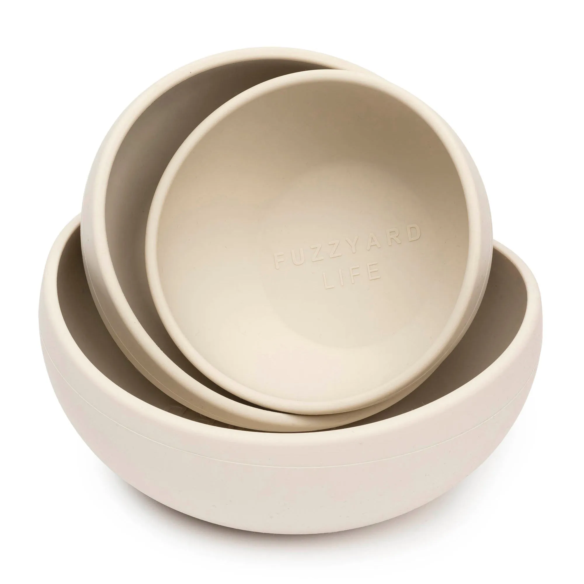 FuzzYard Life Silicone Dog Bowl Sandstone Small