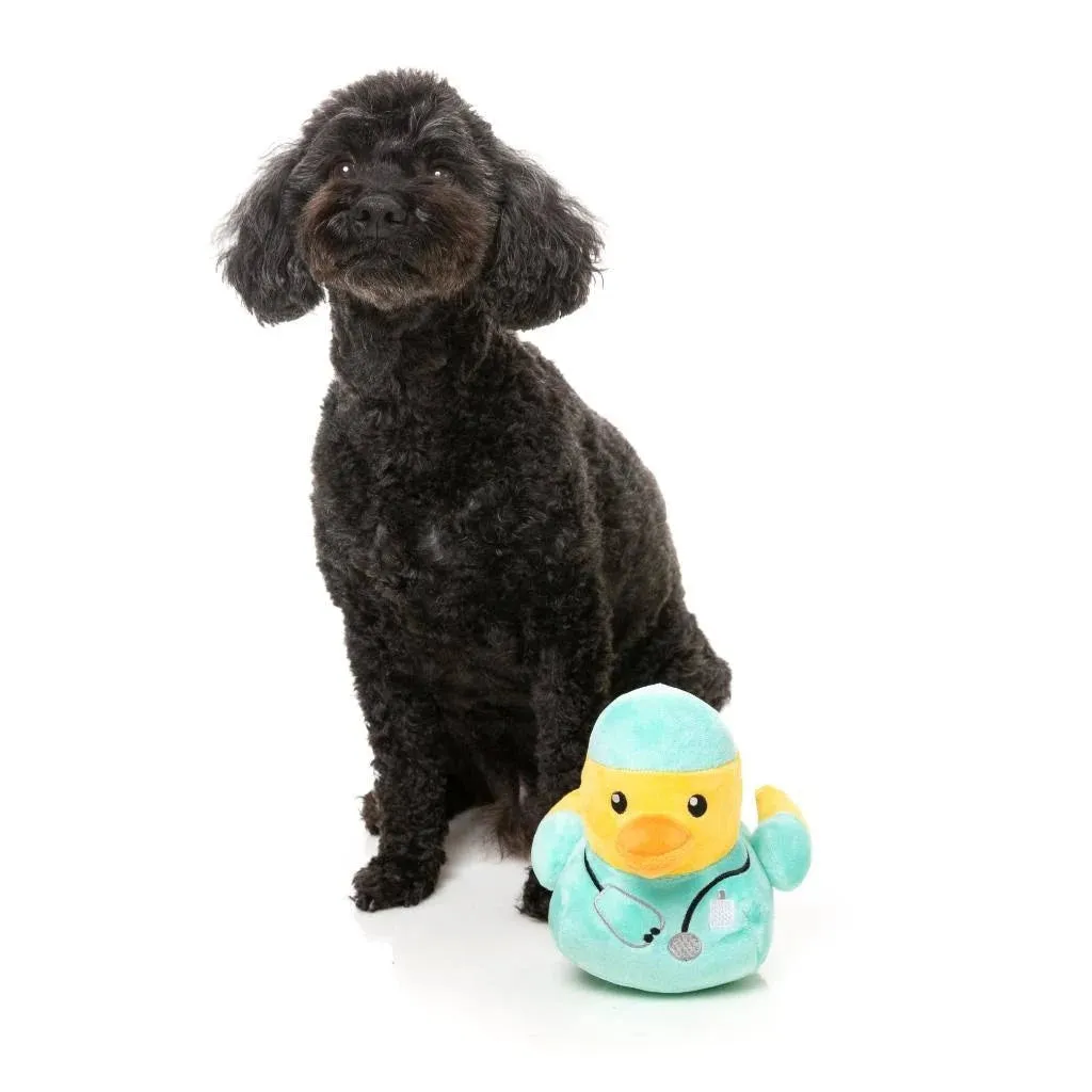 FuzzYard Waddle Squad-dle Ducktor Plush Dog Toy