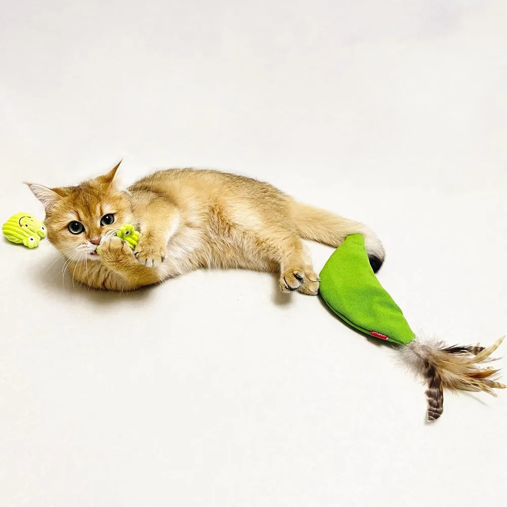 GiGwi Meow Than 1 Catnip Plush Cat Toy (Legume With Frogs)