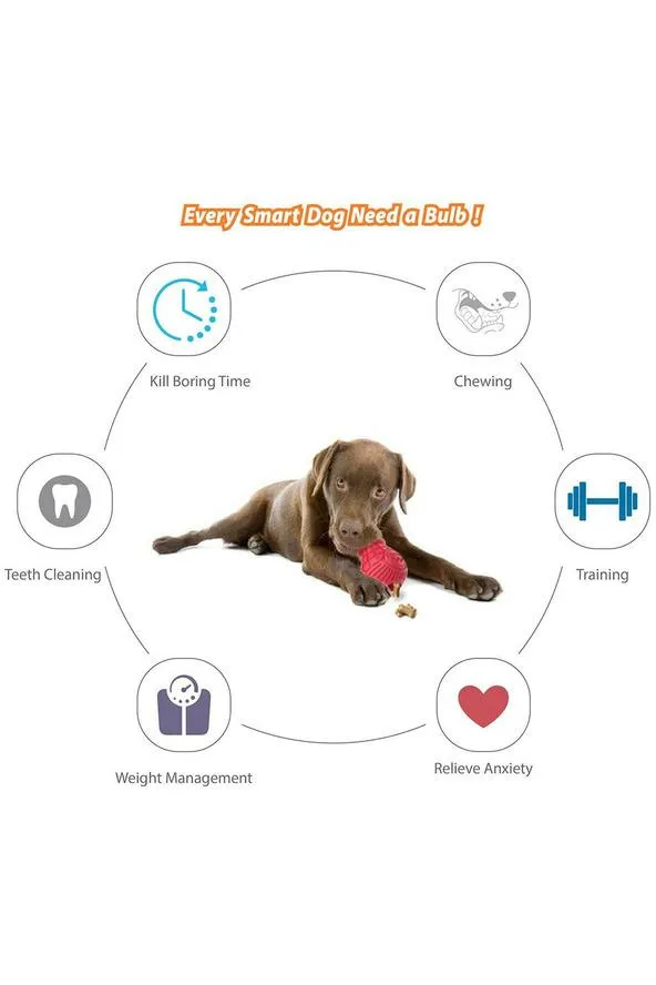 GiGwi Red Bulb Dispensing Treat Dog Toy  Medium