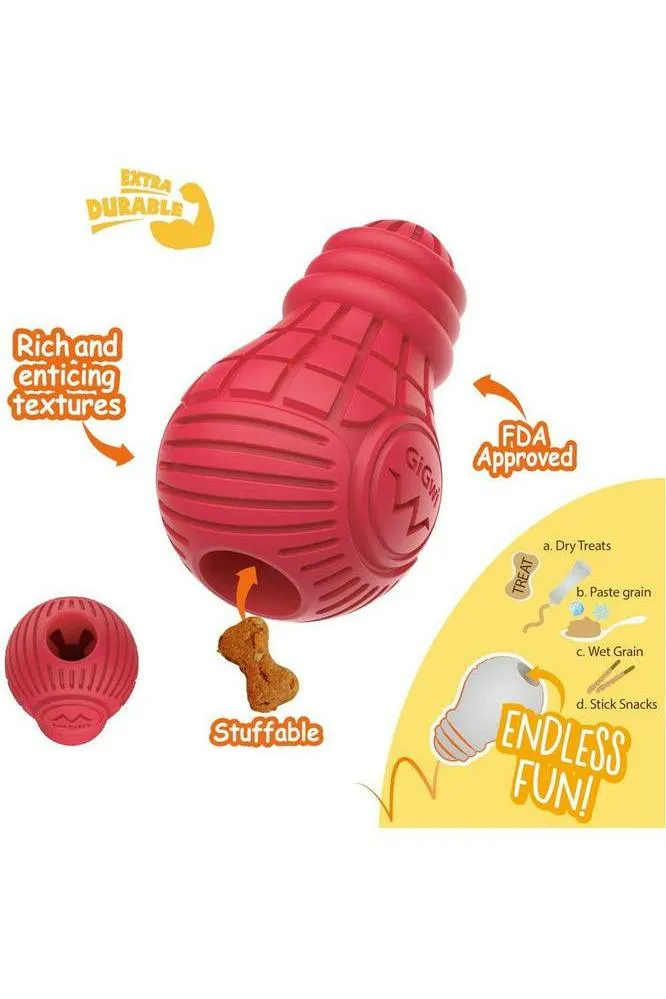 GiGwi Red Bulb Dispensing Treat Dog Toy  Medium