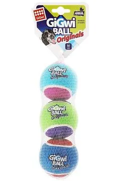 GiGwi Tennis Ball 3pcs with Different Colour in 1 pack Dog Fetch Balls