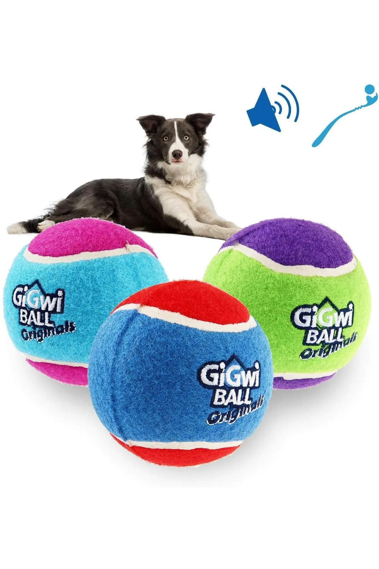 GiGwi Tennis Ball 3pcs with Different Colour in 1 pack Dog Fetch Balls