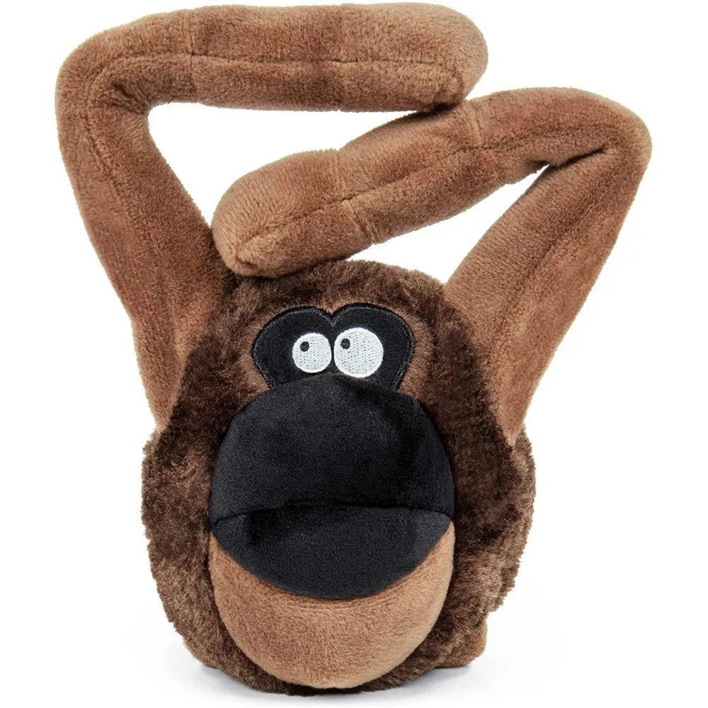 GoDog Action Plush Ape with Chew Guard Technology Animated Squeaker Dog Toy