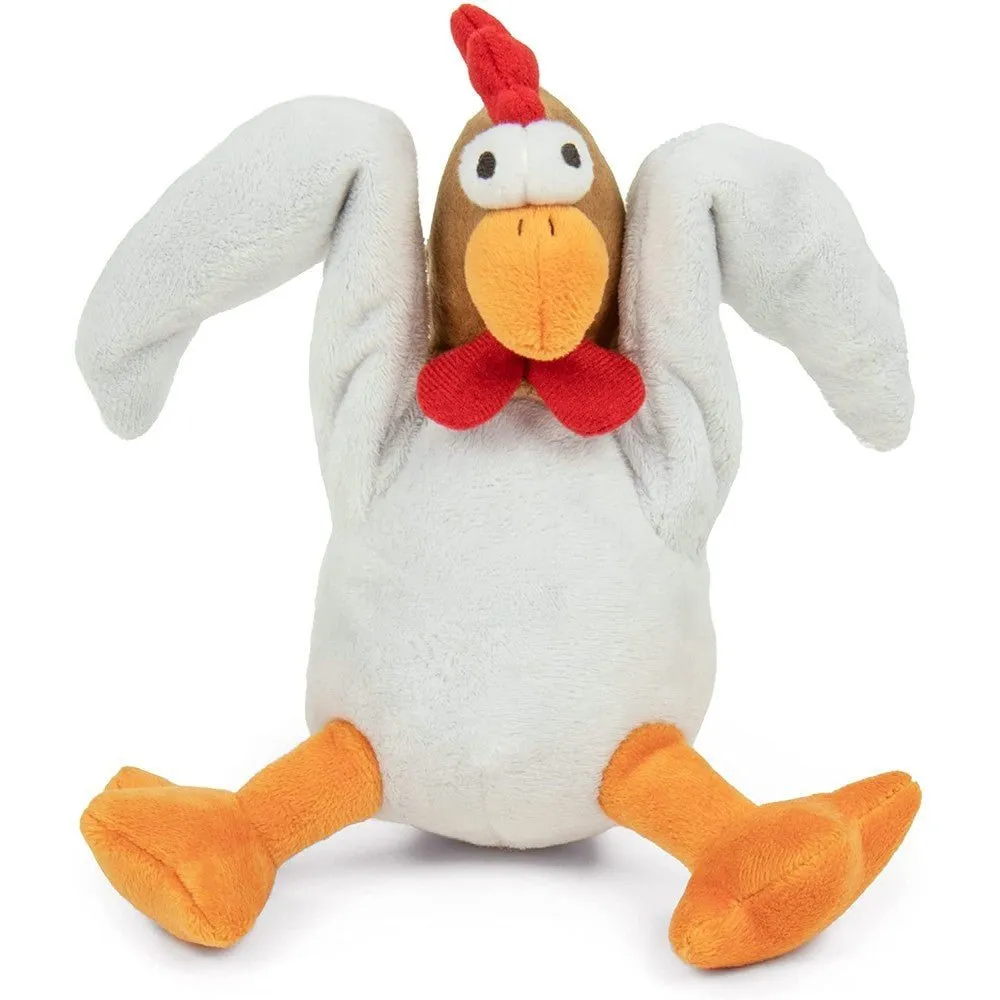 GoDog Action Plush Chicken with Chew Guard Technology Animated Squeaker Dog Toy