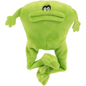 GoDog Action Plush Frog with Chew Guard Technology Animated Squeaker Dog Toy