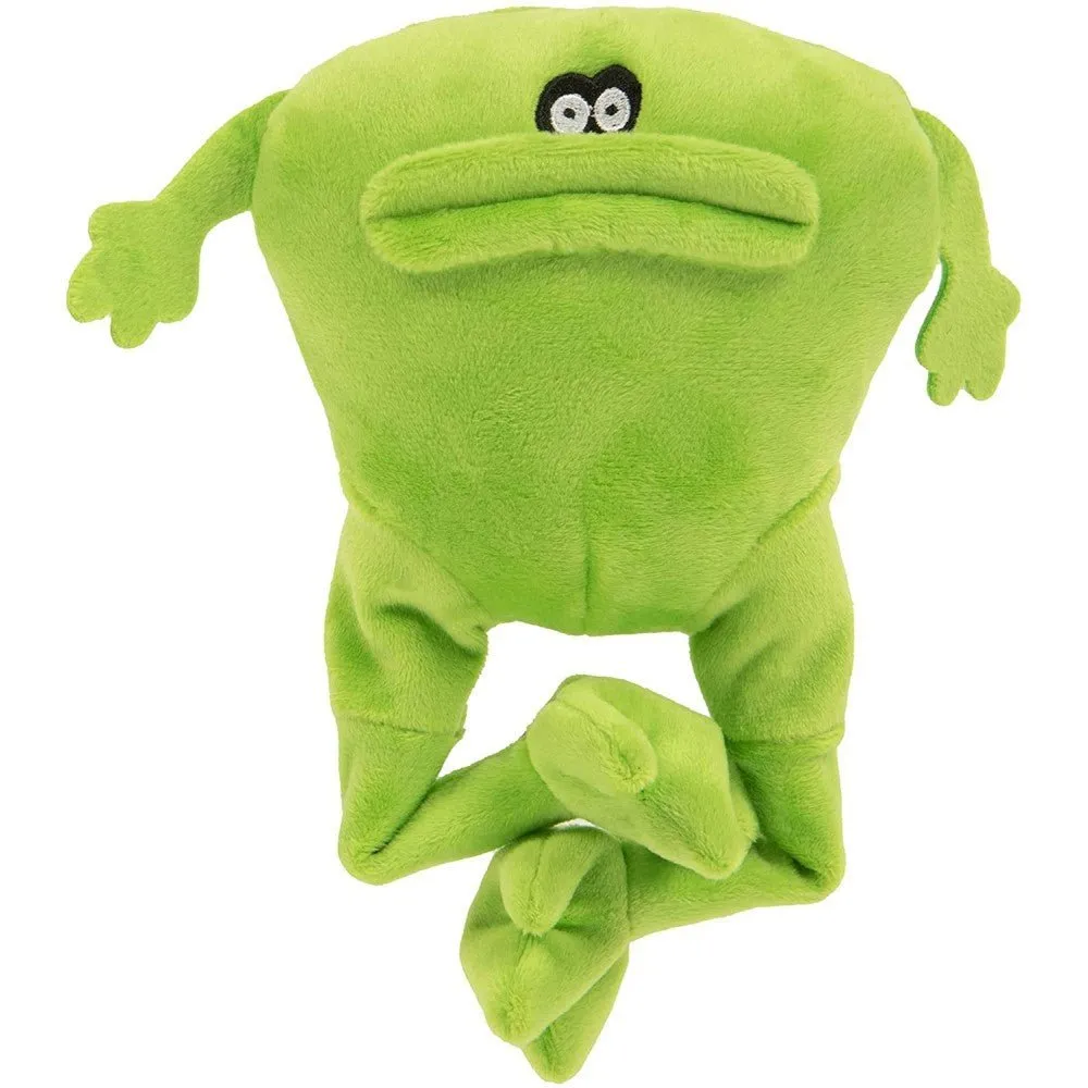 GoDog Action Plush Frog with Chew Guard Technology Animated Squeaker Dog Toy