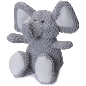 GoDog Checkers  Elephant with Chew Guard Technology,  Durable Plush Squeaker Dog Toy