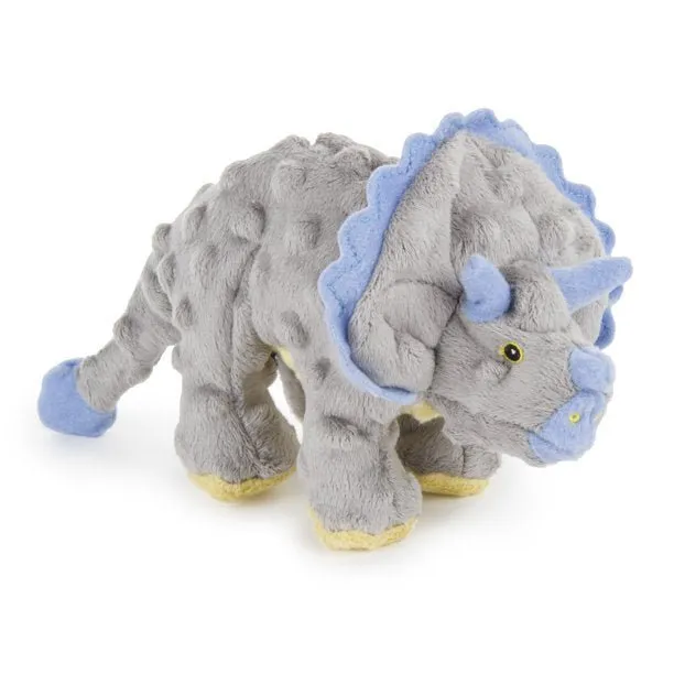 GoDog Dinos   Frills with Chew Guard Technology Durable Plush Squeaker Dog Toy
