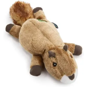 GoDog Flatz  Squirrel with Chew Guard Technology Durable Plush Squeaker Dog Toy