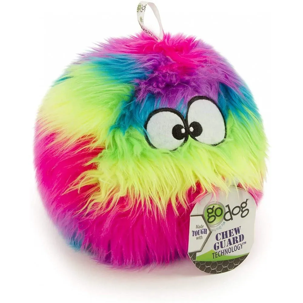 GoDog Furballz with Chew Guard Technology  Durable Plush Squeaker Dog Toy