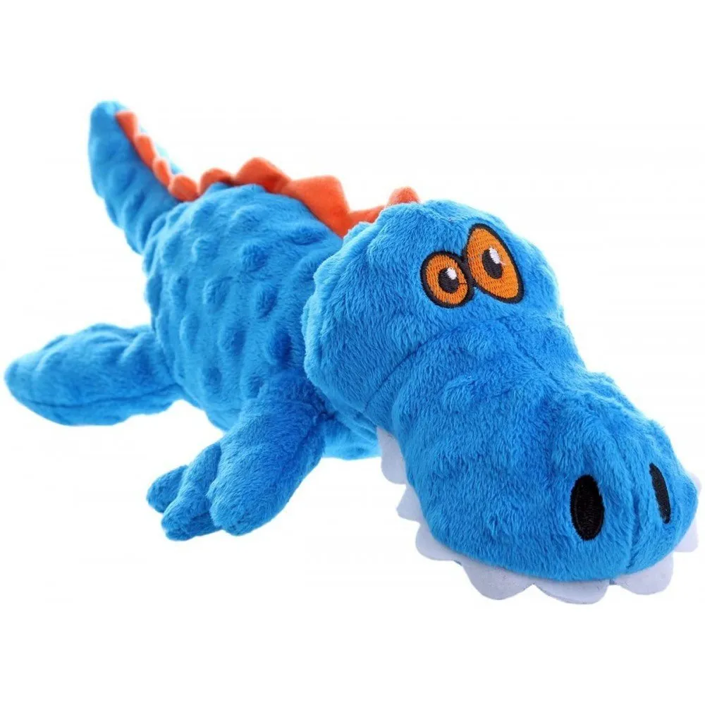 GoDog  Gators with Chew Guard Technology Durable Plush Squeaker Dog Toy (Just for Me)