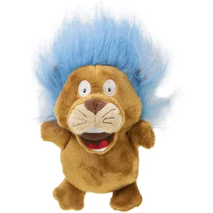 GoDog Silent Squeak Crazy Hairs Lion with Chew Guard Technology Durable Plush Dog Toy
