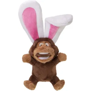 GoDog Silent Squeak Flips Monkey Rabbit with Chew Guard Technology Durable Plush Dog Toy