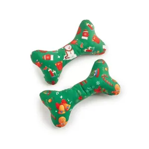 Green Plush Christmas Bone