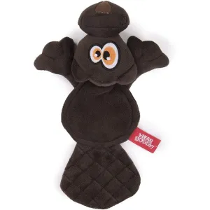 HEAR DOGGY! Flattie  Beaver Brown with Chew Guard Technology and Silent Squeak Technology Plush Dog Toy