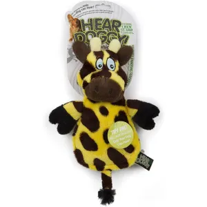 HEAR DOGGY! Flattie  Giraffe with Chew Guard Technology and Silent Squeak Technology Plush Dog Toy