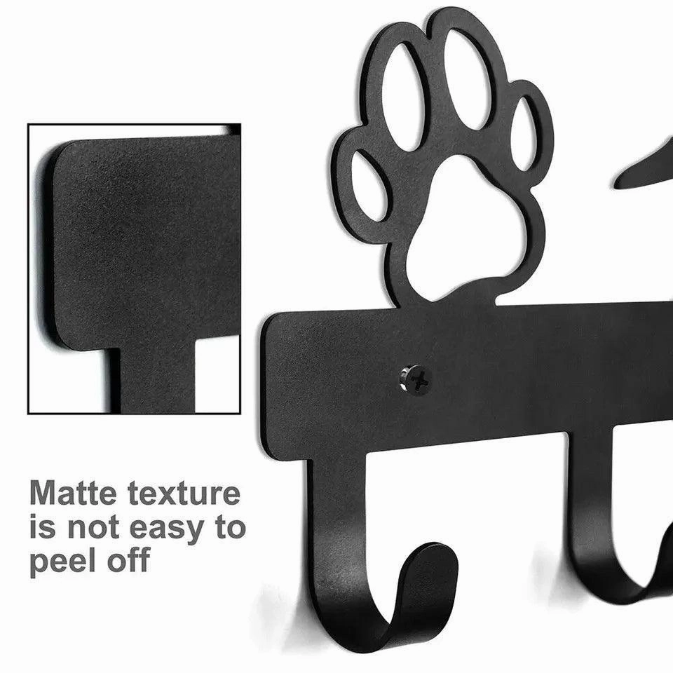 HelloYoung 5 Hooks Metal Paw Pet Dog Hanger Rack