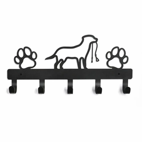 HelloYoung 5 Hooks Metal Paw Pet Dog Hanger Rack