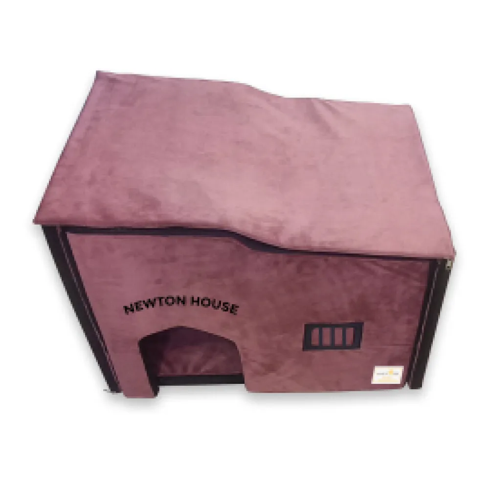 House of Furry Newton Premium Soft Turkish Velvet Hut House for Cats (Bricks)