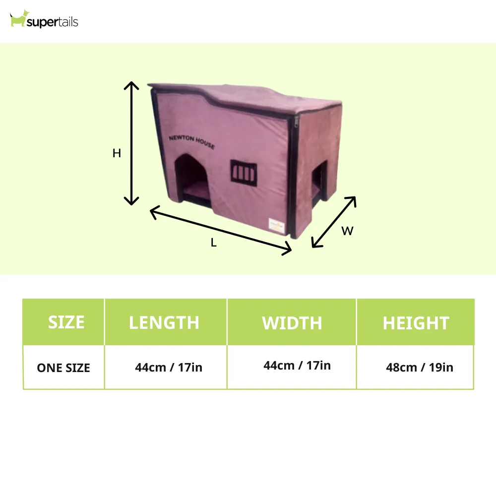 House of Furry Newton Premium Soft Turkish Velvet Hut House for Cats (Bricks)