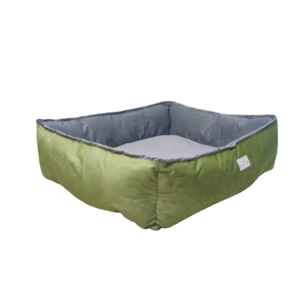 House of Furry Turkish Velvet Bolster Pet Bed Simba (Multicolor)