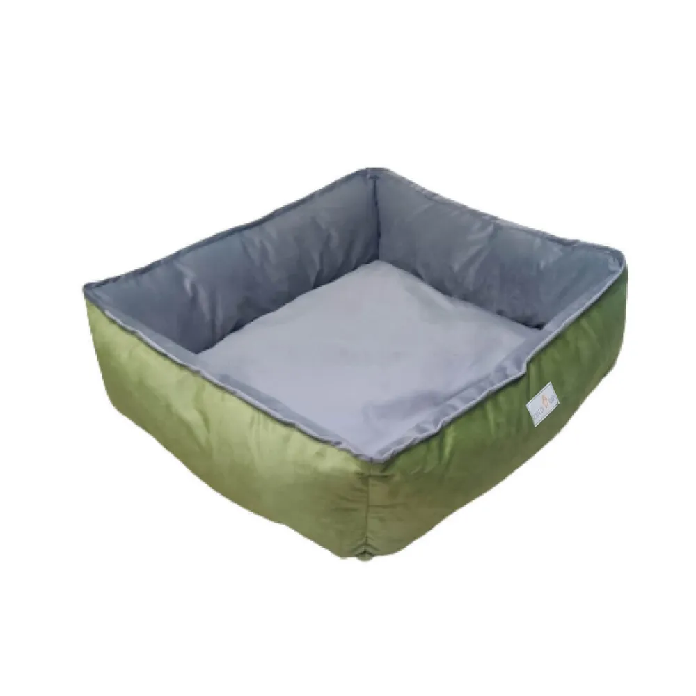 House of Furry Turkish Velvet Bolster Pet Bed Simba (Multicolor)