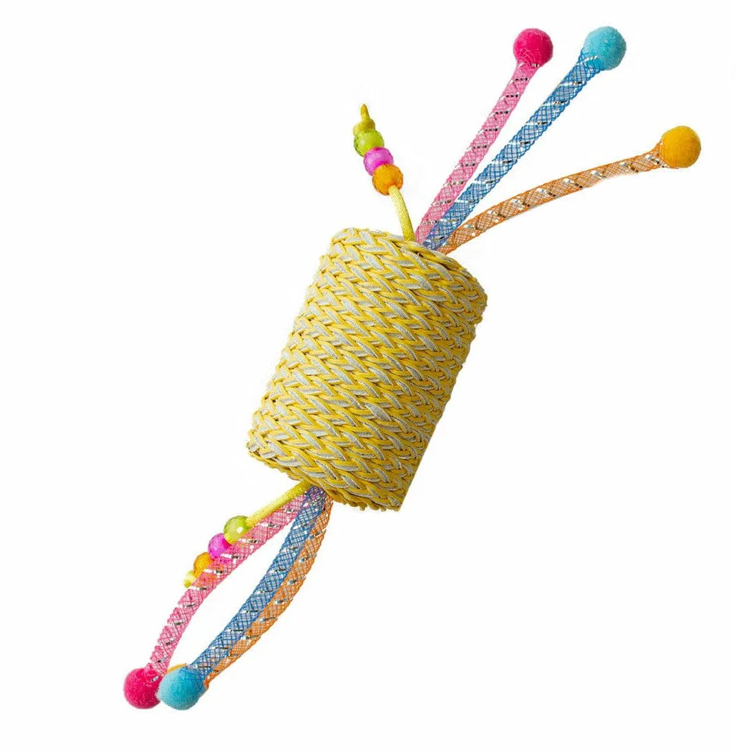 Jolly yellow roll with ropes 22x4,5x4,5cm yellow