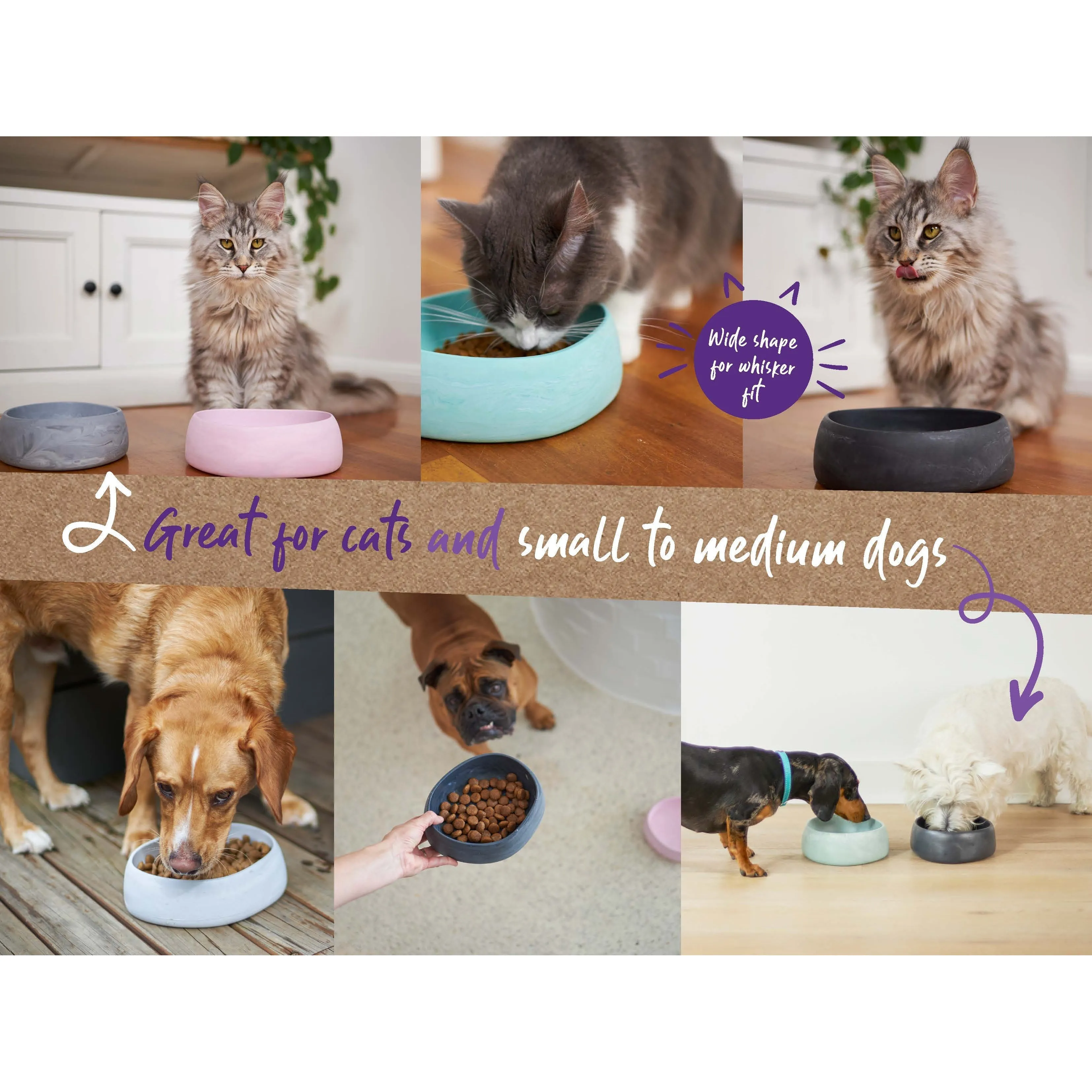 Kazoo The Better Bowl Recycled Plastic Ergonomic Dog and Cat Bowl Charcoal
