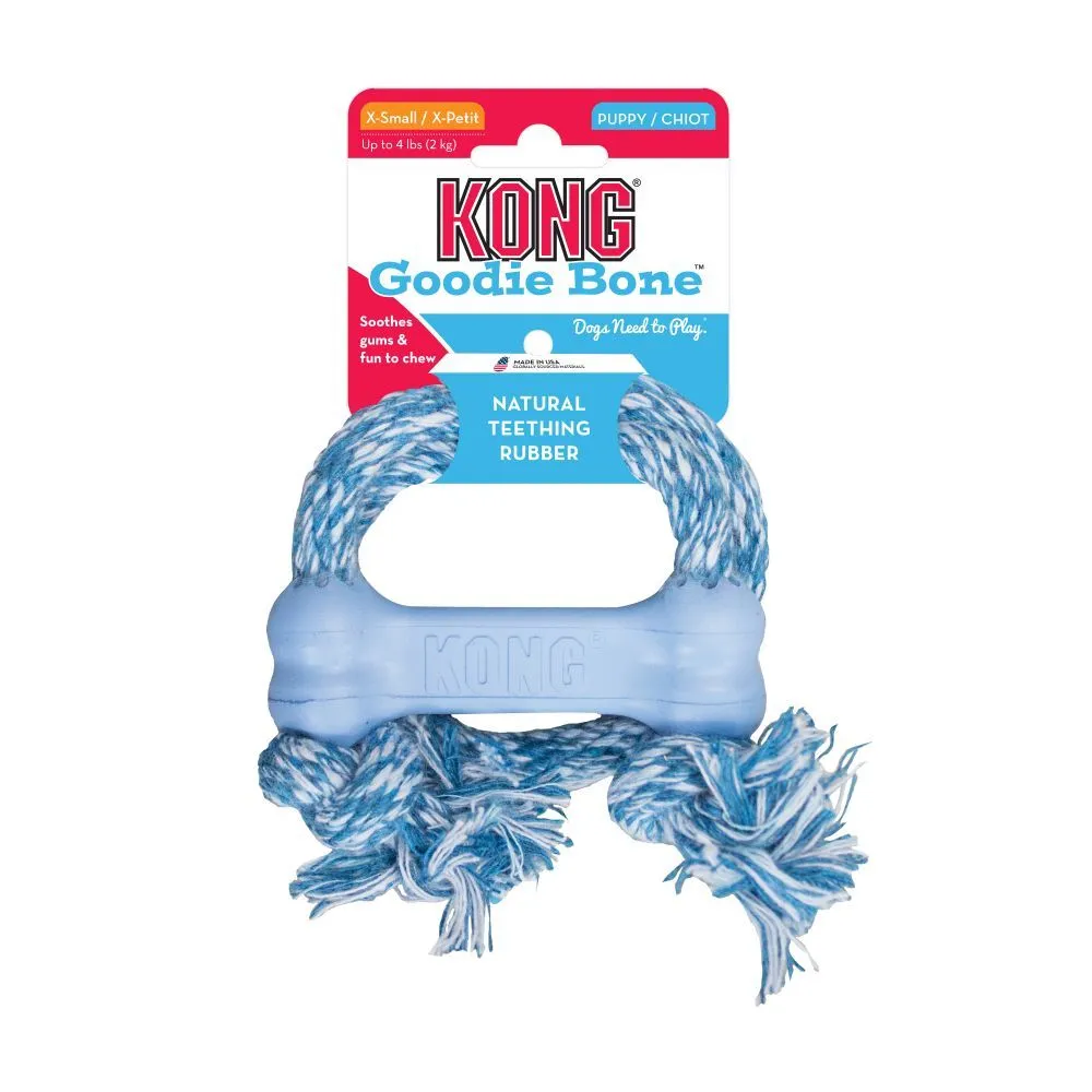 Kong Goodie Bone with Rope Puppy Toy (Assorted Color) - XS