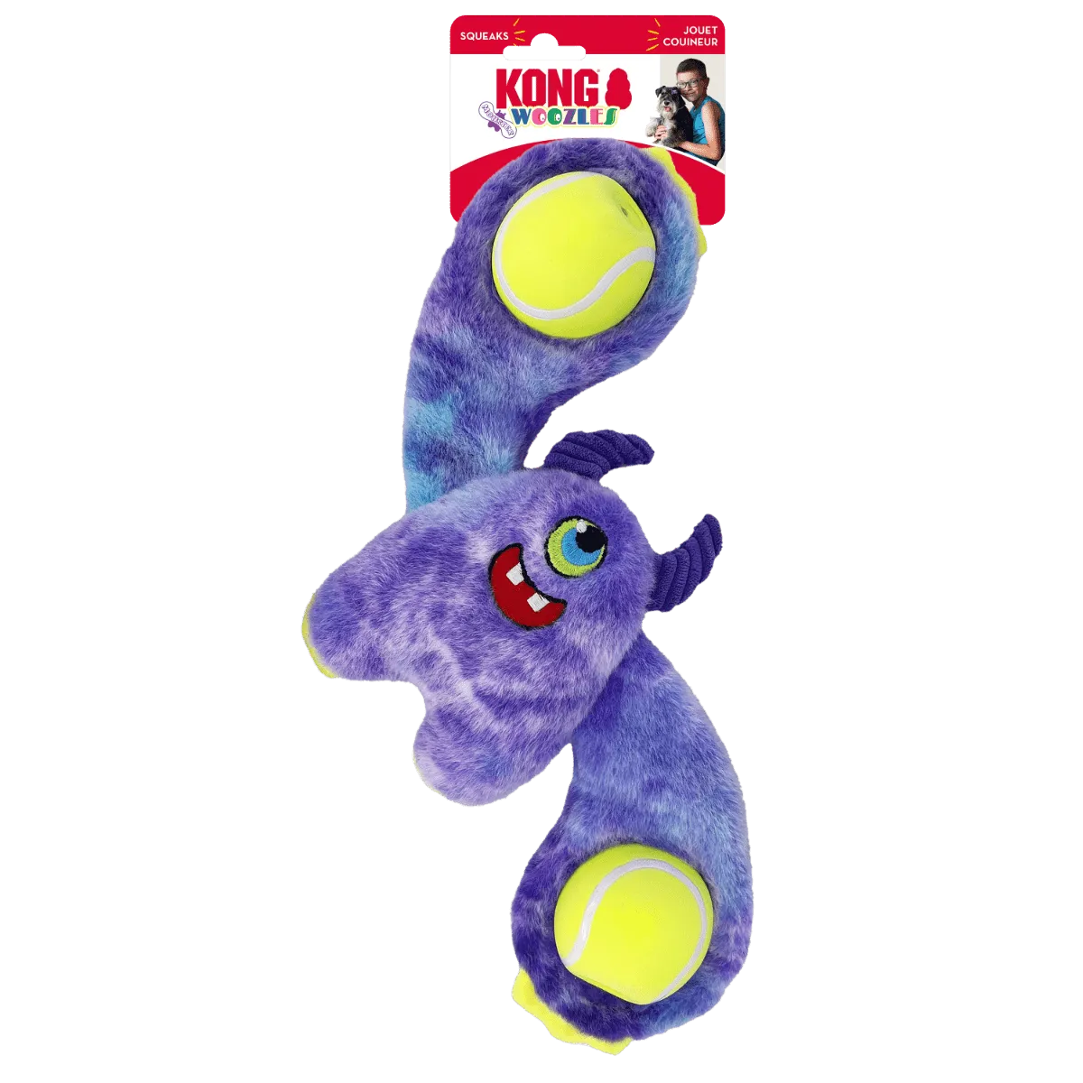 Kong Woozles Monster Squeaker Plush Dog Toy (Assorted Color)