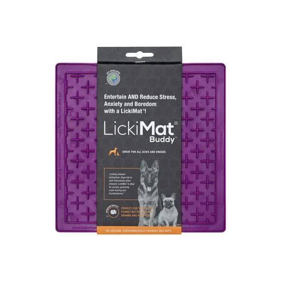 LickiMat Buddy Slow Feeder Mat for Dogs Purple