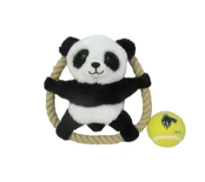 Lightning Dog Roper Ringer Panda Plush Dog Toy